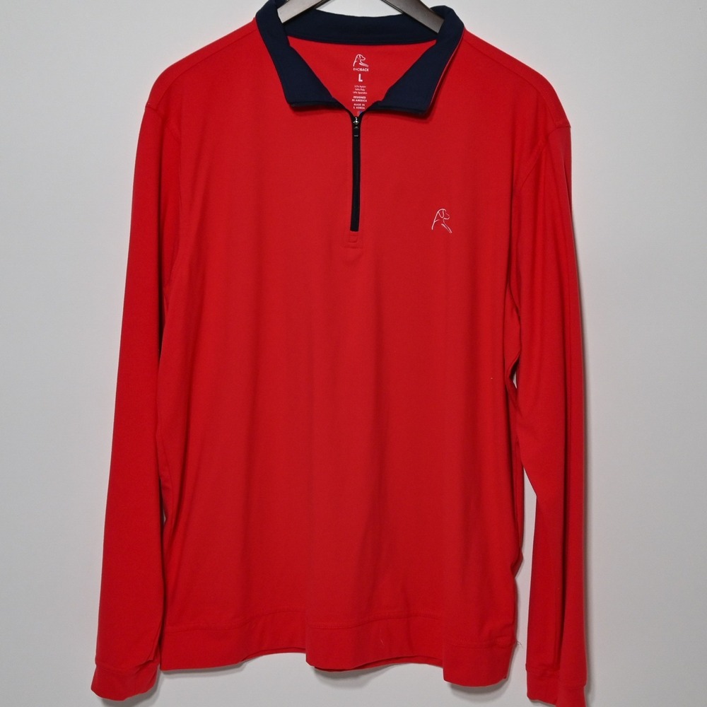 Rhoback Performance 1/4 Zip Red Golf Pullover Long Sleeve Men's Large